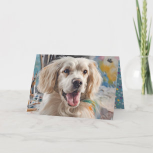 Carte Anniversaire Golden Retriever Avec Peinture