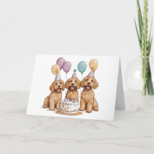 Carte Anniversaire Goldendoodle Chiens Anniversaire Gâte