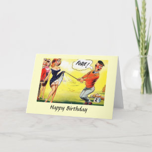 Carte Anniversaire - Golf - Fore!