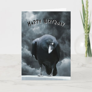 Carte Anniversaire gothique du Corbeau noir