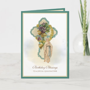 Carte Anniversaire Grand-mère Religieuse Vierge Marie
