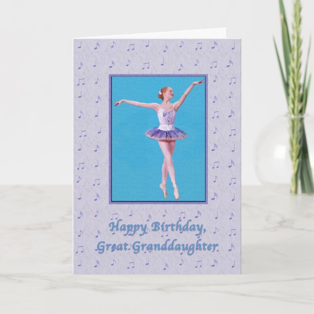 Carte Anniversaire, Grande-Petite-fille, Ballerina sur P (Devant)