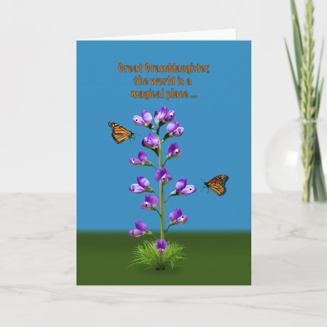 Carte Anniversaire, Grande-Petite-fille, Pois doux (Devant)