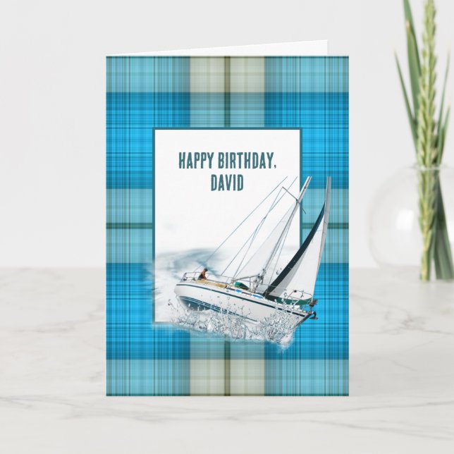 Carte Anniversaire Heeling Voilier Sur Plaid (Devant)