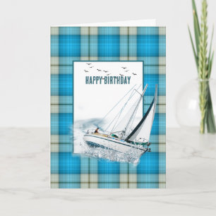 Carte Anniversaire Heeling Voilier Sur Plaid