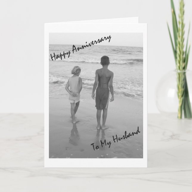 Carte Anniversaire heureux à mon mari - plage (Devant)