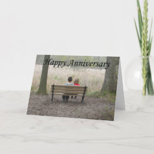 Carte Anniversaire heureux - enfants sur le banc
