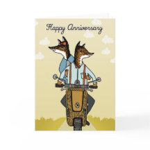 Anniversaire heureux - renards dans l'amour -