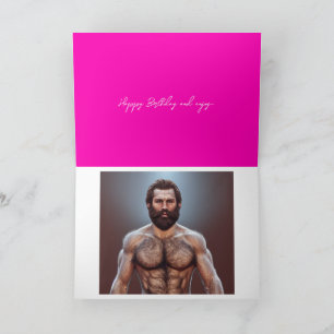 Carte Anniversaire Homme Porté Mignonne Rose Drôle