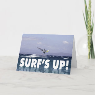 Carte Anniversaire humoristique de planche à voile pour
