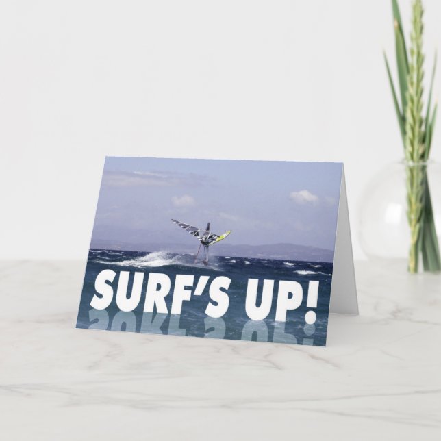 Carte Anniversaire humoristique de planche à voile pour (Devant)