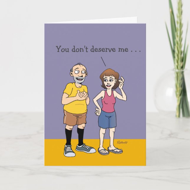 Carte Anniversaire humoristique du mari chanceux (Devant)