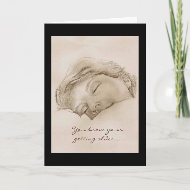 Carte Anniversaire Humoristique Napping Lady (Devant)