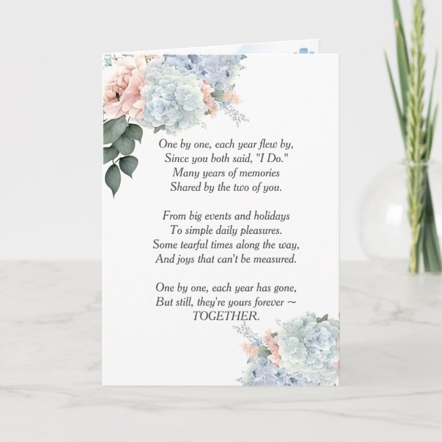 Carte Anniversaire Hydrangea Bouquet (Devant)