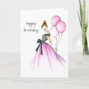 Carte Anniversaire illustré par mode "fabuleuse