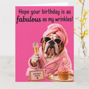CARTE ANNIVERSAIRE INCROYABLE ET DRÔLE BOULEDOGUE ANGLA