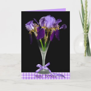 Carte Anniversaire Iris Bouquet dans la tige