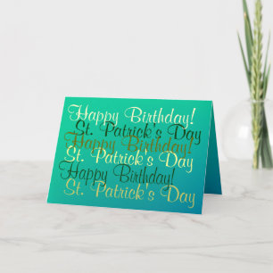 Carte Anniversaire irlandais Saint Patrick's Day Blessin