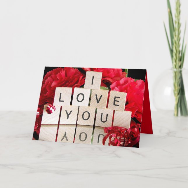 Carte Anniversaire Je T'Aime Avec Joie Réflexion (Devant)