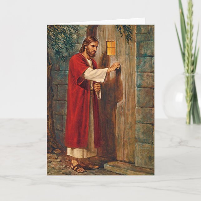 Carte Anniversaire Jésus Frappe À La Porte (Devant)