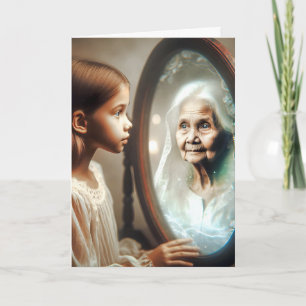 Carte Anniversaire Jeune fille et Vieille Dame