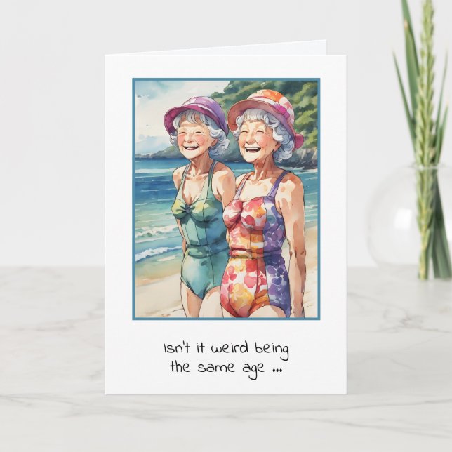 Carte Anniversaire Jeunes Femmes En maillots De Bain (Devant)