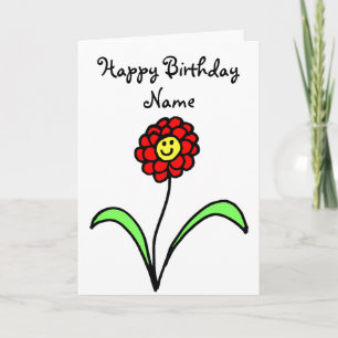 Carte Anniversaire Jote Red Flower Smiling