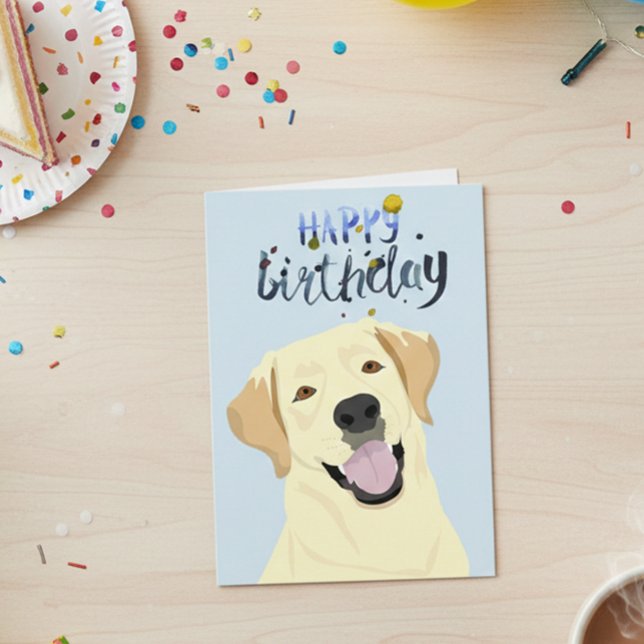 Carte Anniversaire Labrador Lab Retriever Jaune (Créateur téléchargé)
