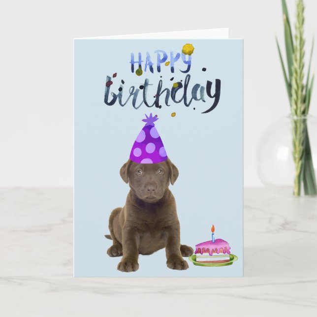 Carte Anniversaire Labrador Retriever Lab Chocolate Chio (Devant)