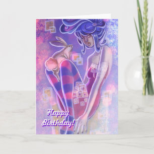 Carte Anniversaire Lapin Girl Pinup