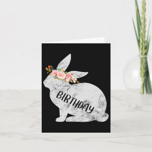 Carte Anniversaire Lapin Matching Famille Lapin Floral L