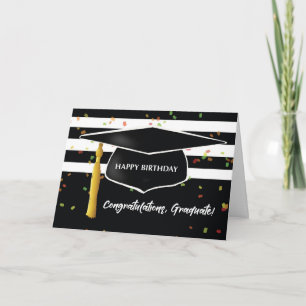 Carte Anniversaire le jour de la graduation Diplôme avec