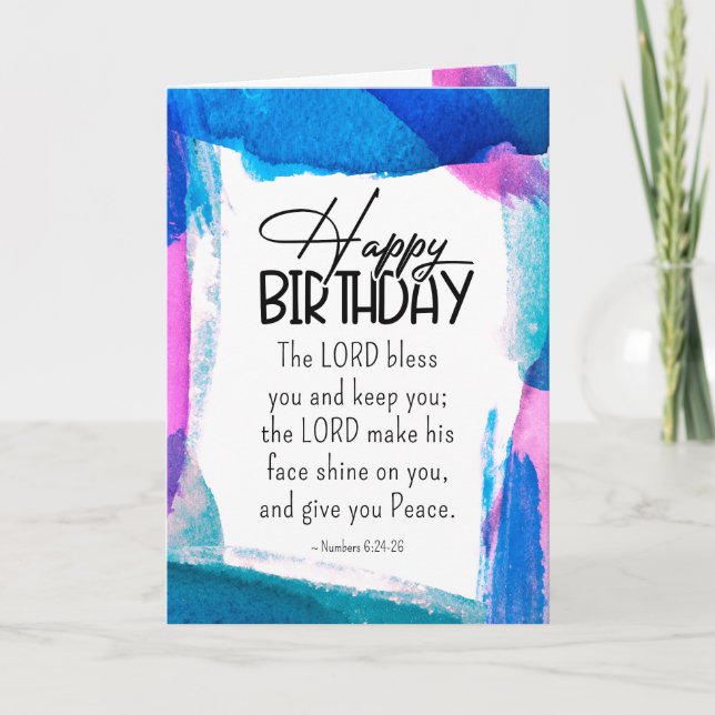 Carte Anniversaire Le Seigneur Vous Bénisse Numéros 6 24 (Devant)