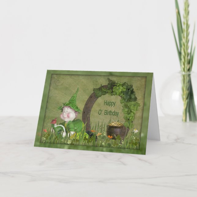 Carte Anniversaire Leprechaun (Devant)