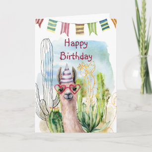 Carte Anniversaire Llama