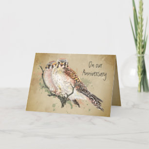 Carte Anniversaire Loved One Kestrel Falcon Faune Bird