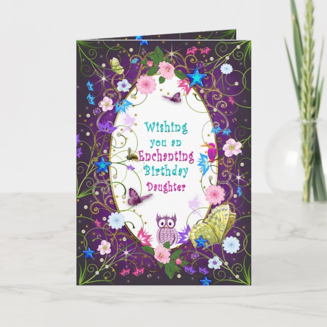 Carte Anniversaire Magique et Enchanteur, Fille (Devant)