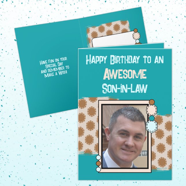 Carte Anniversaire magnifique fils en droit photo turquo (Créateur téléchargé)