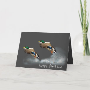 Carte Anniversaire Mallard Canards Volant Au-Dessus De L
