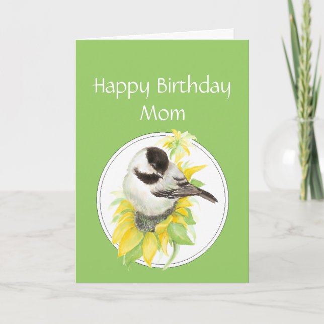 Carte Anniversaire Maman Chickadee & Sunflower Garden Bi (Devant)