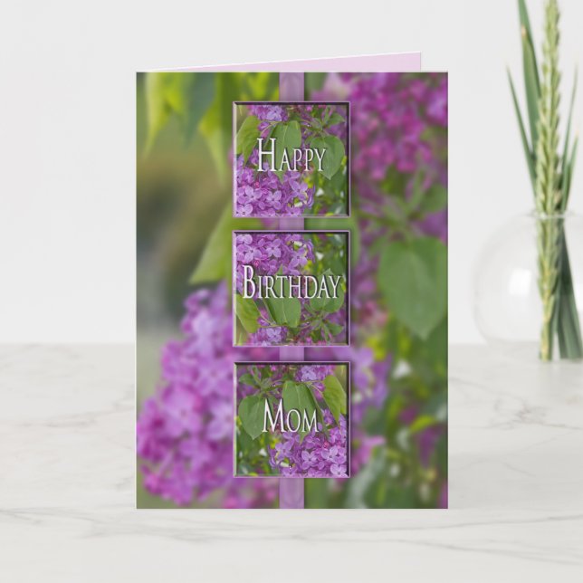CARTE ANNIVERSAIRE - MAMAN - LAVENDER LILACS (Devant)