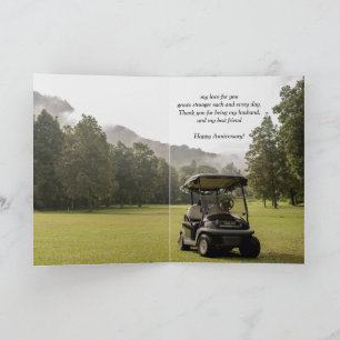Carte Anniversaire Mari Ami Golf Course Panier Golfer