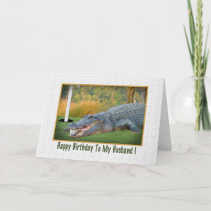 Carte Anniversaire, Mari, Golf, Alligator