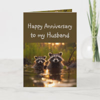 Anniversaire Mari partenaire Fun Raccoon Animaux
