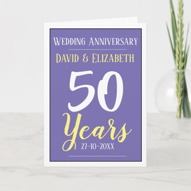 Carte Anniversaire Mariage de 50 ans d'or (Devant)