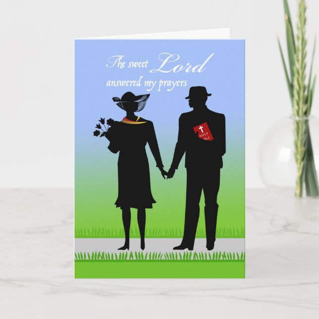 Carte Anniversaire mariage de la femme, Thème chrétien (Devant)
