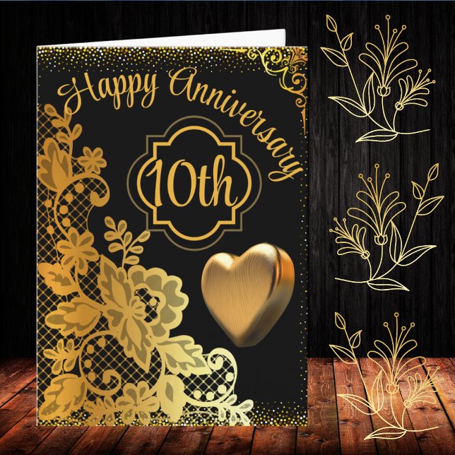Carte Anniversaire Mariage De L'Or Noir Heureux Pour Cou (Créateur téléchargé)