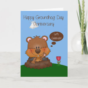 Carte Anniversaire mariage Le Jour De La Marmotte