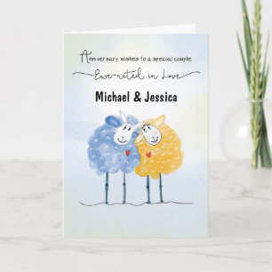 Carte Anniversaire mariage Noms personnalisables Deux Mi