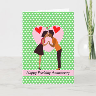 Carte Anniversaire mariage pour un mignon couple noir